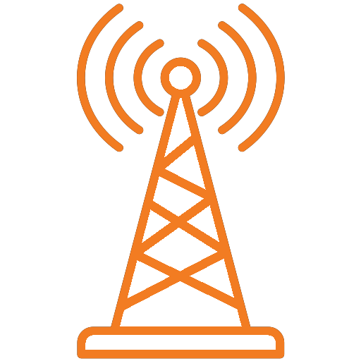 a orange and black tower